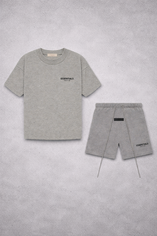 FEAR OF GOD ESSENTIALS "DARK OATMEAL" SHORT SET