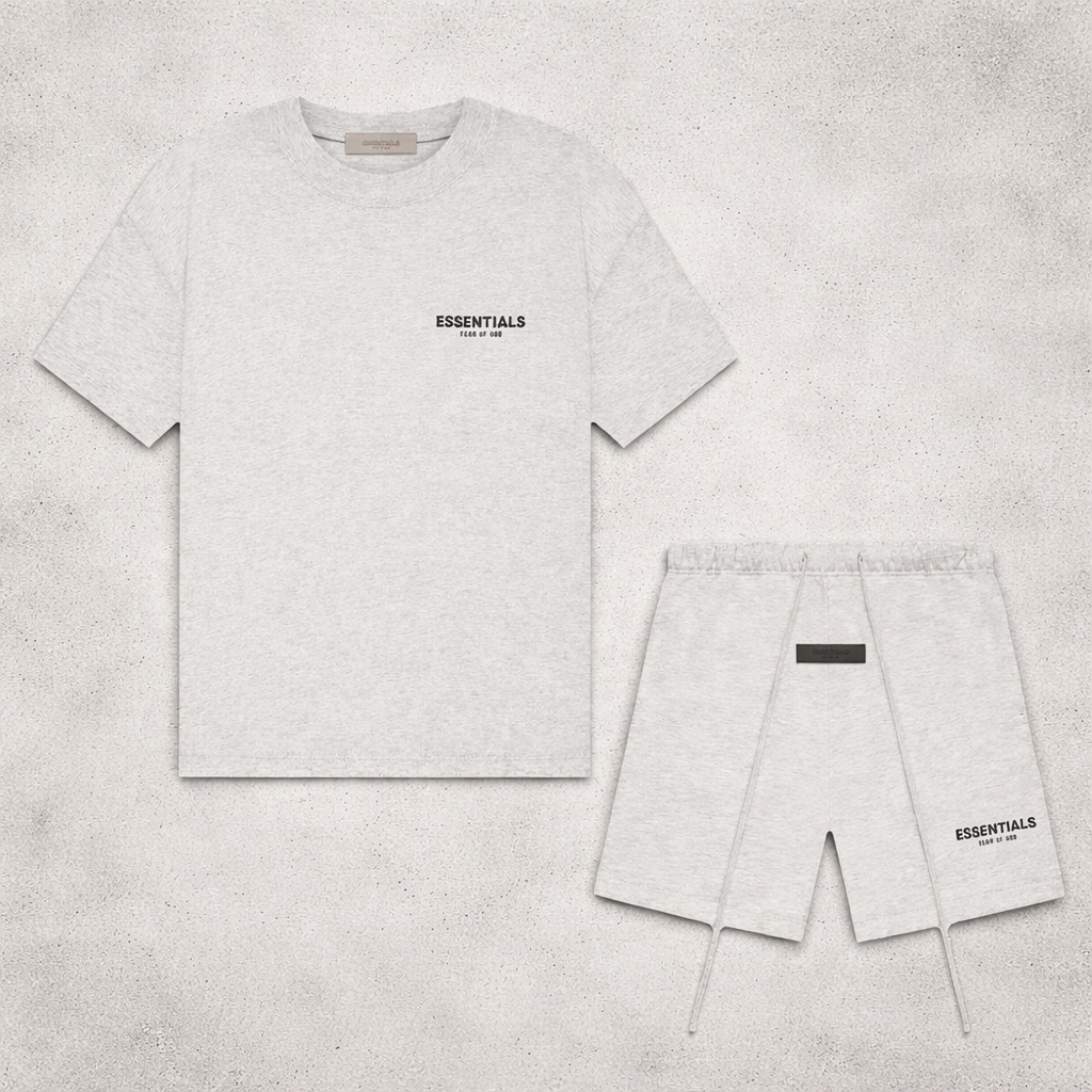 FEAR OF GOD ESSENTIALS "LIGHT OATMEAL" SHORT SET