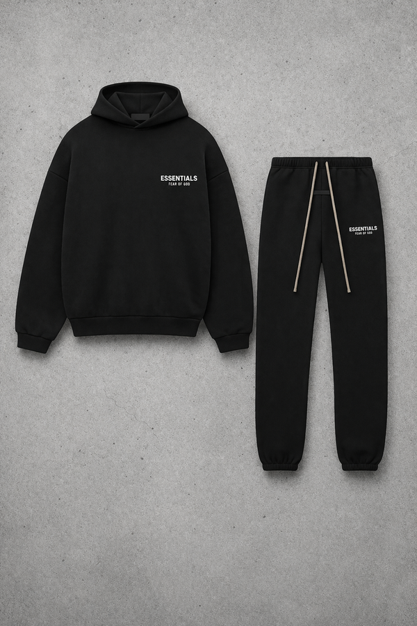 FEAR OF GOD ESSENTIALS SS25 "BLACK" TRACKSUIT