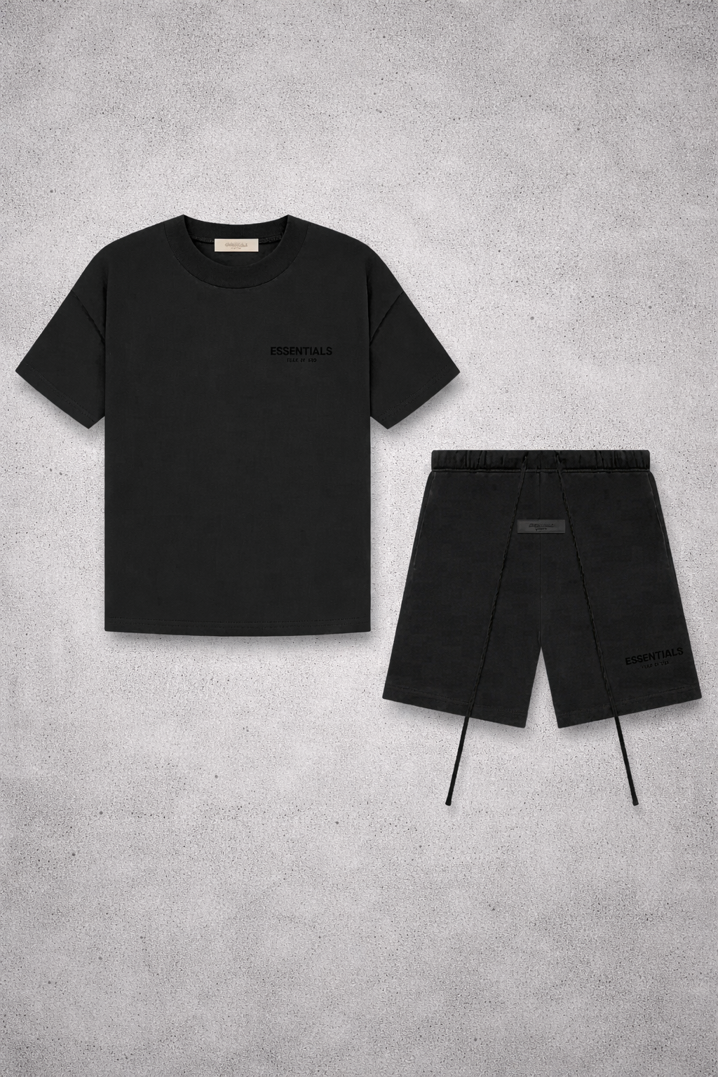 FEAR OF GOD ESSENTIALS "BLACK" SHORT SET