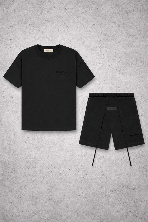 FEAR OF GOD ESSENTIALS "BLACK" SHORT SET